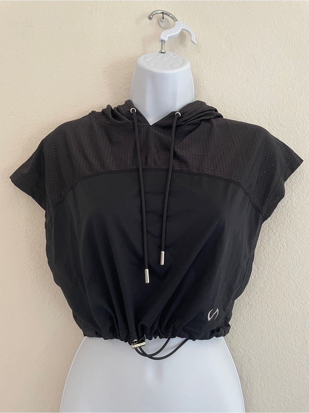 TLF Apparel Black Perforated Cropped Hoodie